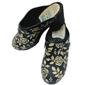 Tessa Clogs High Heel With Gold Print Clogs Size